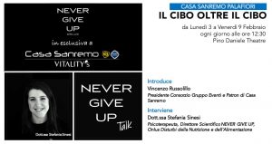 NEVER GIVE UP TALK - IL CIBO OLTRE IL CIBO @ Pino Daniele Theatre