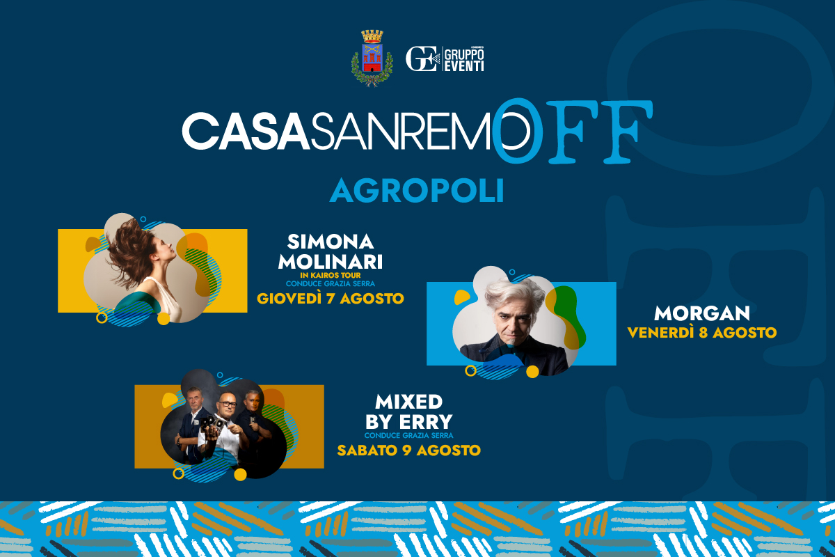 Casa Sanremo OFF ad Agropoli: tre serate di grande musica e cultura